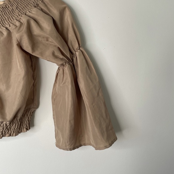 Boohoo brown crop top boho long sleeve 2 - Picture 4 of 10